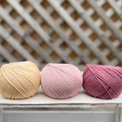 Three colour Milburn DK yarn pack - Pinks (150g)