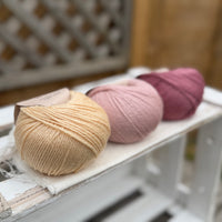 Three colour Milburn DK yarn pack - Pinks (150g)