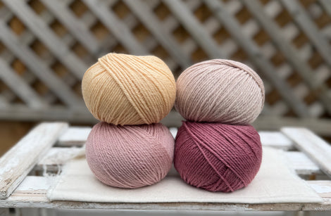 Four colour Milburn DK yarn pack - Soft Pinks (200g)