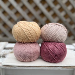 Four colour Milburn DK yarn pack - Soft Pinks (200g)