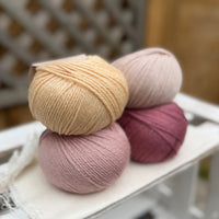 Four colour Milburn DK yarn pack - Soft Pinks (200g)