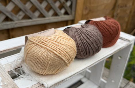 Three colour Milburn DK yarn pack - Warm Tones (150g)