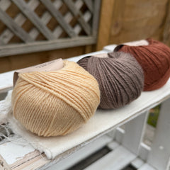 Three colour Milburn DK yarn pack - Warm Tones (150g)