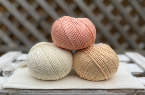 Three colour Milburn DK yarn pack - Peachy (150g)