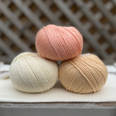 Three colour Milburn DK yarn pack - Peachy (150g)