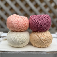 Four colour Milburn DK yarn pack - Peachy Pinks (200g)