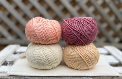 Four colour Milburn DK yarn pack - Peachy Pinks (200g)