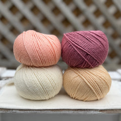 Four colour Milburn DK yarn pack - Peachy Pinks (200g)