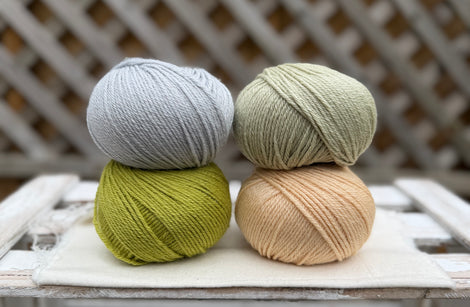Four colour Milburn DK yarn pack - Cool Greens (200g)
