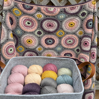 Magic Circles crocheted scarf yarn pack - Buttermilk & Black Tulip