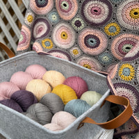 Magic Circles crocheted scarf yarn pack - Buttermilk & Black Tulip