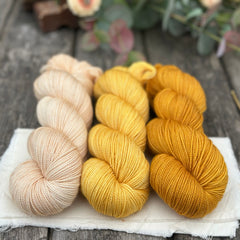 Three colour Brimham 4ply High Twist yarn pack - Summer Sunset