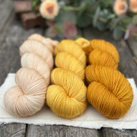 Three colour Brimham 4ply High Twist yarn pack - Summer Sunset
