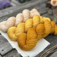 Three colour Brimham 4ply High Twist yarn pack - Summer Sunset