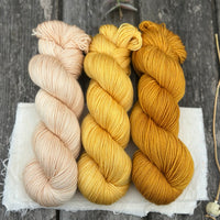 Three colour Brimham 4ply High Twist yarn pack - Summer Sunset