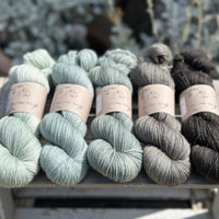 Hand dyed yarn pack for Extra Lite Bright tee - five skeins of sparkly Rosedale 4ply
