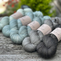 Hand dyed yarn pack for Extra Lite Bright tee - five skeins of sparkly Rosedale 4ply
