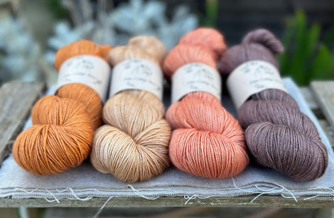 Four colour hand dyed Titus 4ply yarn pack - Autumn Oak