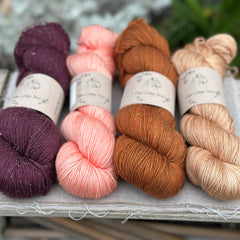Four colour hand dyed Rosedale/Titus 4ply yarn pack - Sparkly Autumn