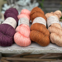 Four colour hand dyed Rosedale/Titus 4ply yarn pack - Sparkly Autumn