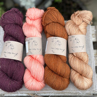 Four colour hand dyed Rosedale/Titus 4ply yarn pack - Sparkly Autumn