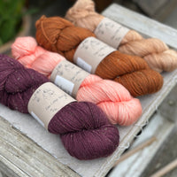 Four colour hand dyed Rosedale/Titus 4ply yarn pack - Sparkly Autumn