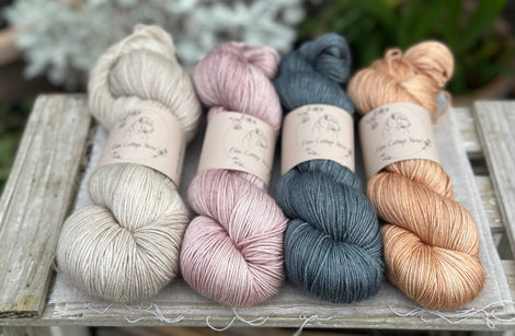 Four colour hand dyed Rosedale/Titus 4ply yarn pack - Pastels