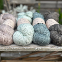 Four colour hand dyed Rosedale 4ply weight yarn pack - Cool Tones