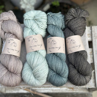 Four colour hand dyed Rosedale 4ply weight yarn pack - Cool Tones