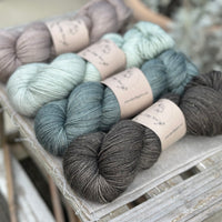 Four colour hand dyed Rosedale 4ply weight yarn pack - Cool Tones