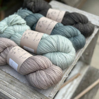 Four colour hand dyed Rosedale 4ply weight yarn pack - Cool Tones