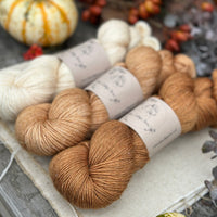 Three colour hand dyed Rosedale 4ply yarn pack - Golds