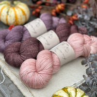Three colour hand dyed Rosedale 4ply yarn pack - Dusky Pinks