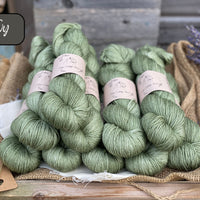 Dyed-to-order sweater quantities - Silverdale 4ply (75% superwash extrafine merino/ 15% nylon/ 10% silver stellina) hand dyed to order