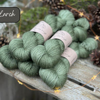 Dyed-to-order sweater quantities - Silverdale 4ply (75% superwash extrafine merino/ 15% nylon/ 10% silver stellina) hand dyed to order