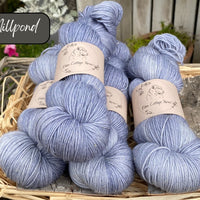 Dyed-to-order sweater quantities - Silverdale 4ply (75% superwash extrafine merino/ 15% nylon/ 10% silver stellina) hand dyed to order