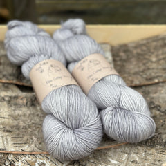 Two skeins of grey yarn