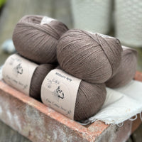 Balls of brown yarn