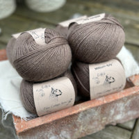 Balls of brown yarn