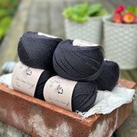Balls of black yarn