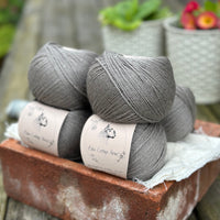 Balls of grey yarn