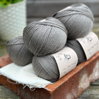 Balls of grey yarn