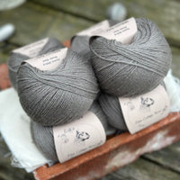 Balls of grey yarn