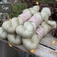 Dyed-to-order sweater quantities - Silverdale 4ply (75% superwash extrafine merino/ 15% nylon/ 10% silver stellina) hand dyed to order