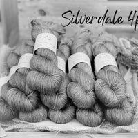 Dyed-to-order sweater quantities - Silverdale 4ply (75% superwash extrafine merino/ 15% nylon/ 10% silver stellina) hand dyed to order