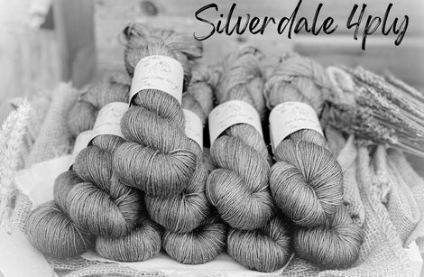 Dyed-to-order sweater quantities - Silverdale 4ply (75% superwash extrafine merino/ 15% nylon/ 10% silver stellina) hand dyed to order