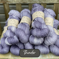 Dyed-to-order sweater quantities - Nateby 4ply (75% superwash merino/ 20% nylon/ 5% silver lurex) hand dyed to order