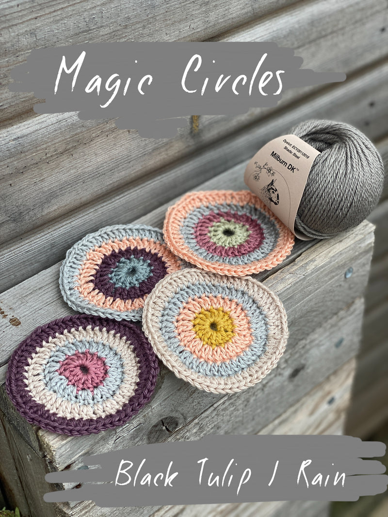 Magic Circles crocheted scarf by Jane Crowfoot: Yarn pack  pattern –  Eden Cottage Yarns