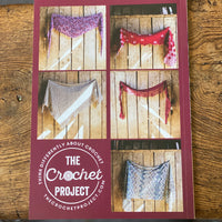 Back cover of Shawl Project Book Five showing all 5 designs