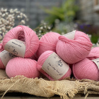 Bright pink yarn